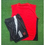 Conjunto Treino Regata e Short Manchester United 2024/25 - Vermelho