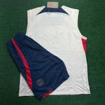Conjunto De Treino Paris Saint-Germain 23/24 Regata + Short - Masculino Bege/azul
