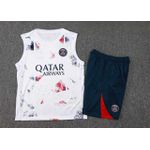 Conjunto Treino Regata E Short PSG 2024/25 - Branco/Vermelho