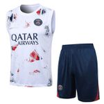 Conjunto Treino Regata E Short PSG 2024/25 - Branco/Vermelho