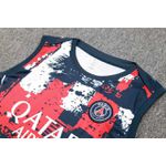 Conjunto Treino Regata E Short PSG 2024/25 Vermelho/Azul Marinho