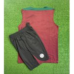 Conjunto Treino PSG Regata + Short 2024/25 - Vinho/ Detalhe Verde