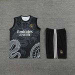 Conjunto Treino Regata + Short Real Madrid 2024/25 - DRAGÃO - Preto