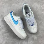 Tênis NK Air Force 1 - Branco/Símbolo Duplo azul