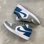 Tênis Air Jordan 1 Low - French Blue - Cinza/Azul/Branco