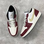 Tenis NK Air Jordan 1 Low - Year Of The Dragon - Branco/Vermelho/Dourado