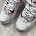 Tênis NK Air Jordan 4 - Branco/Detalhe Vermelho Metálico