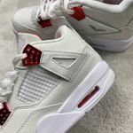 Tênis NK Air Jordan 4 - Branco/Detalhe Vermelho Metálico