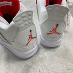 Tênis NK Air Jordan 4 - Branco/Detalhe Vermelho Metálico