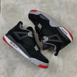 Tênis NK Air Jordan 4 - Preto, Sol Vermelha