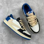 Tênis Travis Scott Jordan 1 Low - Bege/Branco/Azul