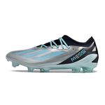 Chuteira Campo Adidas Messi (FG) - Prata/Azul com Cadarço