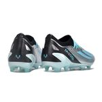 Chuteira Campo Adidas Messi (FG) - Prata/Azul com Cadarço