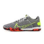 Chuteira Futsal Nike React Gato IC Elite - Cinza/Verde e Vermelho.