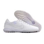 Chuteira Society Nike Tiempo Legend 10 Pro (TF) - Branco/Lilás.