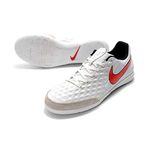 Chuteira Futsal Nike Tiempo (IC) - Branco/Vermelho.