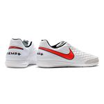 Chuteira Futsal Nike Tiempo (IC) - Branco/Vermelho.
