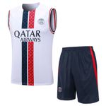 Conjunto Treino Paris Saint Germain PSG Regata e Short 22/23 - Branco (vermelho/preto)