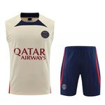 Conjunto De Treino PSG 23/24 Regata + Short - Masculino bege/azul