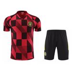 Conjunto De Treino Camisa + Short Manchester City23/24 - Masculino Vermelho (quadriculada)