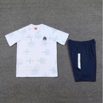 Conjunto De Treino Camisa + Short Olympique De Marseille 23/24 - Masculino Branca (símbolo azul)