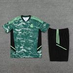Conjunto de treino Camisa + Short Real Madrid 23/24 - Masculino (verde rajada)