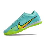 Chuteira Society Nike Air Zoom Mercurial (TF) Azul Claro/Verde.