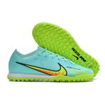 Chuteira Society Nike Air Zoom Mercurial (TF) Azul Claro/Verde.