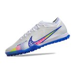 Chuteira Society Nike Air Zoom Mercurial (TF) Branco/Azul