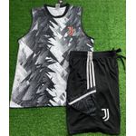 Conjunto Treino Regata + Short Juventus 2023/24 - Preto/Branco