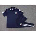 Conjunto Treino Itália 22/23 Camisa Polo + Calça - Masculino Azul Marinho (detalhe branco na gola)