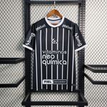 Camisa Corinthians + Patrocínios Democracia - Torcedor Masculino - Preto