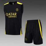 Conjunto De Treino Regata + Short PSG - Preto/Amarelo 22/23 