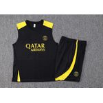 Conjunto De Treino Regata + Short PSG - Preto/Amarelo 22/23 