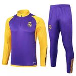AGASALHO TREINO REAL MADRID 2023/24 MEIO ZÍPER - ROXO/AMARELO