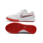 CHUTEIRA MAGISTA FUTSAL - BRANCO VERMELHO (SIMBOLO CINZA)