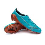Chuteira Campo Mizuno Alpha (FG) - Azul/Cobre (Furta-Cor)