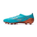 Chuteira Campo Mizuno Alpha (FG) - Azul/Cobre (Furta-Cor)