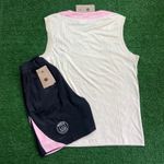 Conjunto Treino Regata + Short PSG 24/25 - Bege/Rosa claro