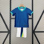 Conjunto Infantil Away I Brasil 24/25 Azul/Branco