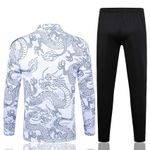 AGASALHO TREINO REAL MADRID DRAGAO MEIO ZIPER 23/24 - BRANCO E PRETO
