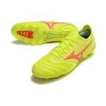 Chuteira Campo Mizuno Morelia Neo (FG) - Neon e Vermelho