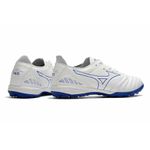 Chuteira Society Mizuno Morelia Neo (TF) - Branco e Azul