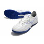 Chuteira Society Mizuno Morelia Neo (TF) - Branco e Azul