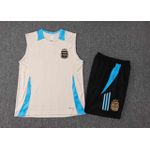 Conjunto Treino Regata + Short Argentina 2024 - Bege/Azul