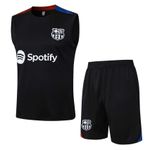 CONJUNTO TREINO REGATA + SHORT BARCELONA 2024/25 - PRETO