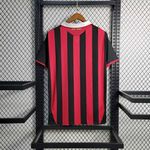 Retrô AC Milan 09-10 Home - Vermelho/Preto Gola branca Torcedor Masculina