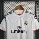 Camisa Retrô Real Madrid 13/14 Home - Branco/Cinza/Laranja - Torcedor Masculina