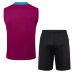 Conjunto Treino Regata + Short Psg 2024/25 - Roxo (detalhes Azul)