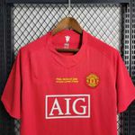 CAMISA MANCHESTER UNITED HOME 2007/08 RETRÔ - TORCEDOR MASCULINA FINAL 'CHAMPIONS LEAGUE'